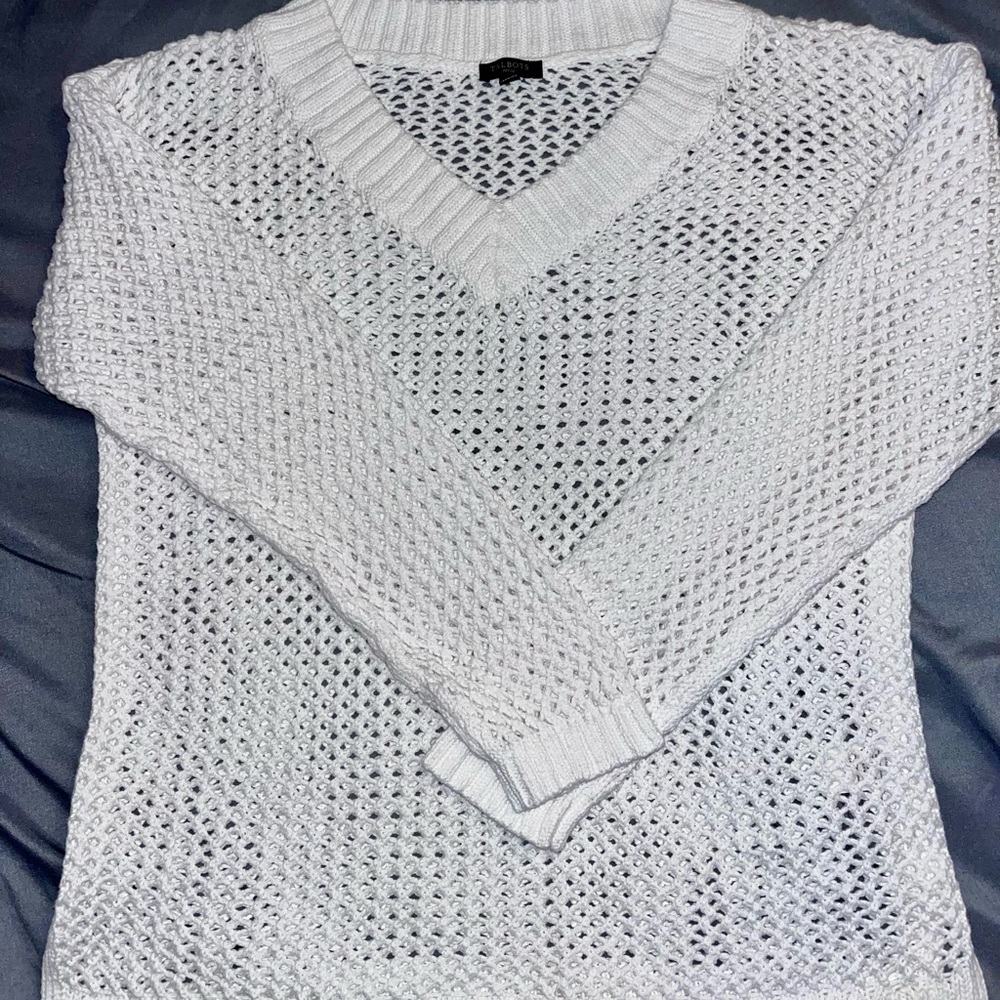 Talbots White V-Neck Sweater
